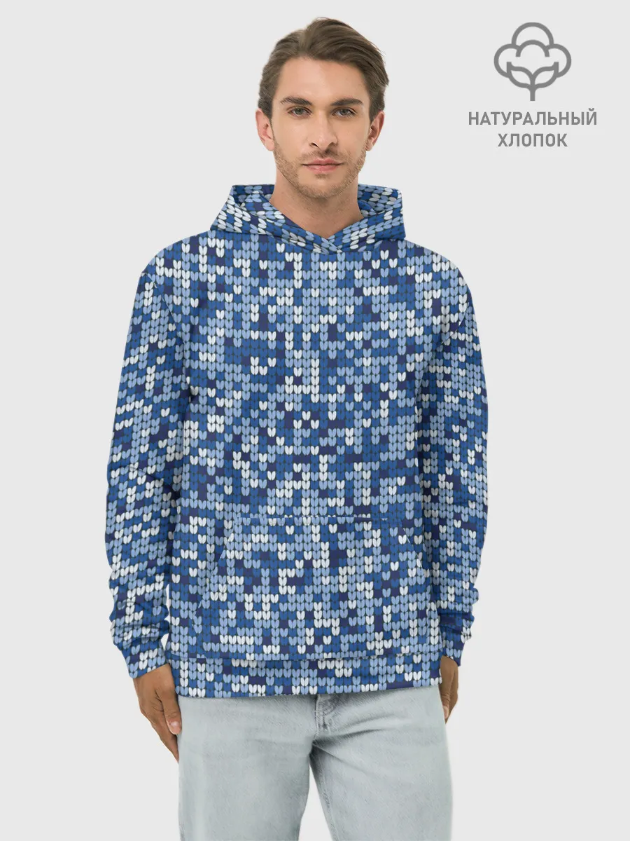 Худи мужской база хлопок / ВЯЗАНЫЙ КАМУФЛЯЖ