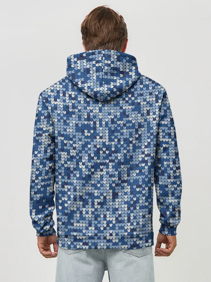 Худи мужской база хлопок / ВЯЗАНЫЙ КАМУФЛЯЖ