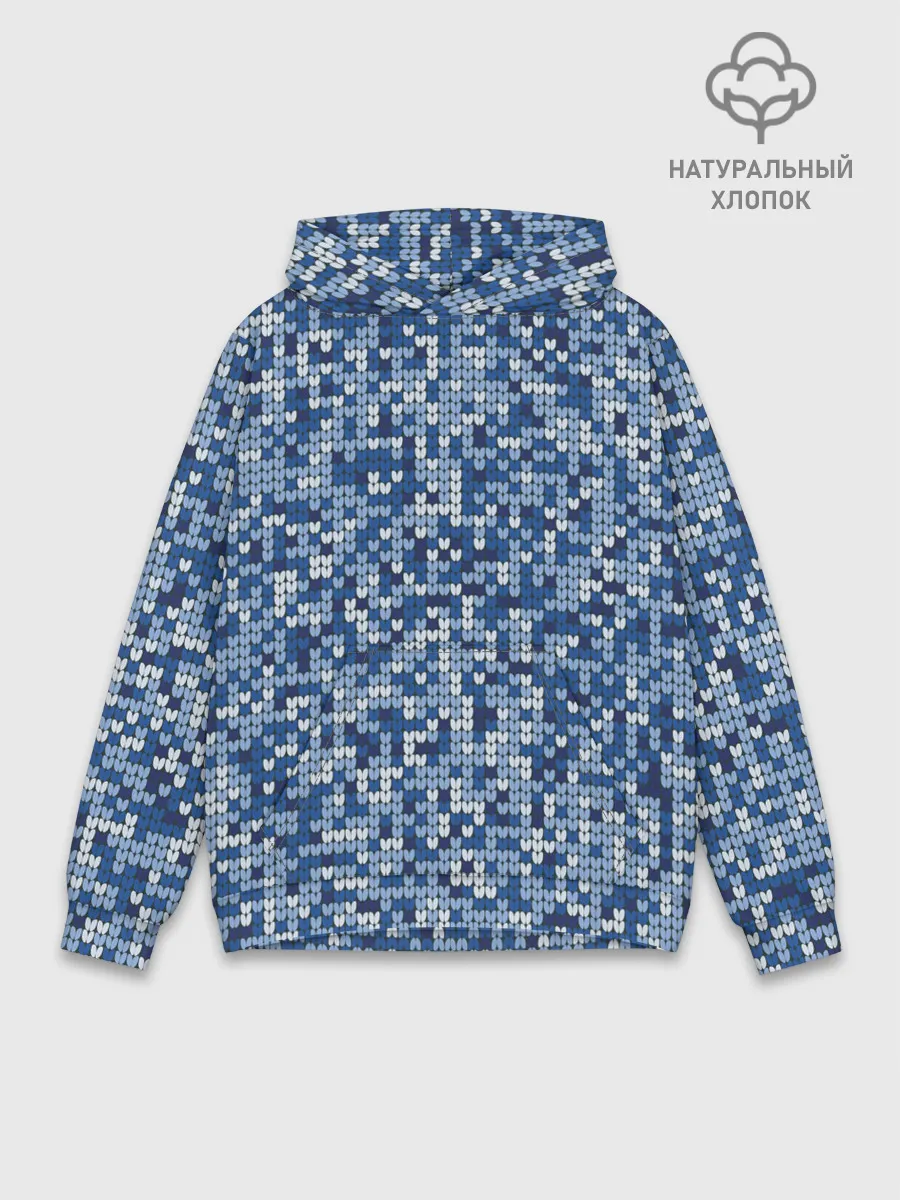 Худи мужской база хлопок / ВЯЗАНЫЙ КАМУФЛЯЖ