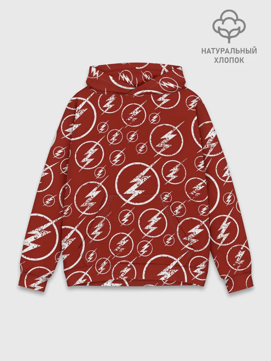 Худи мужской база хлопок / The Flash Logo Pattern