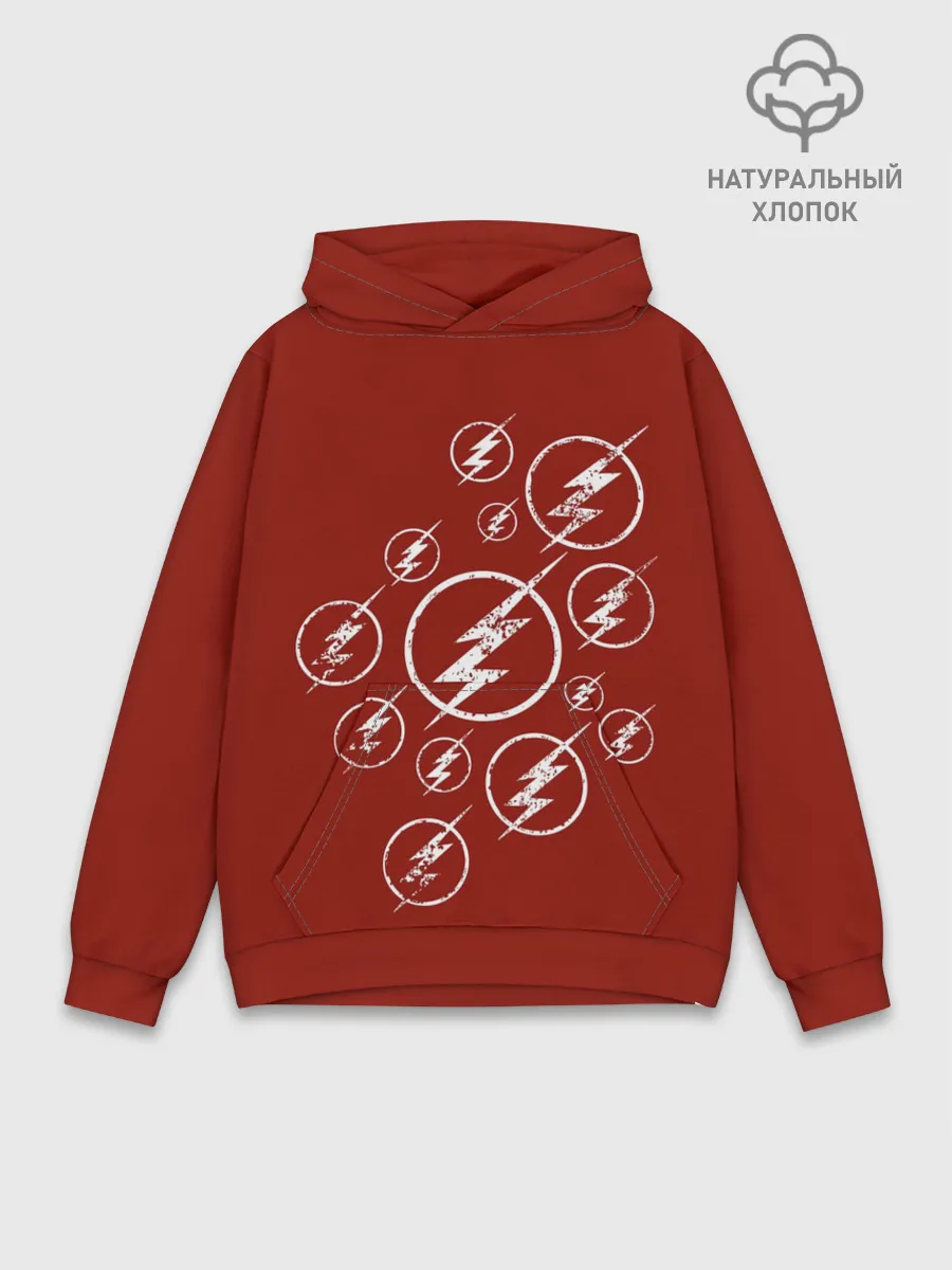 Худи мужской база хлопок / The Flash Logo