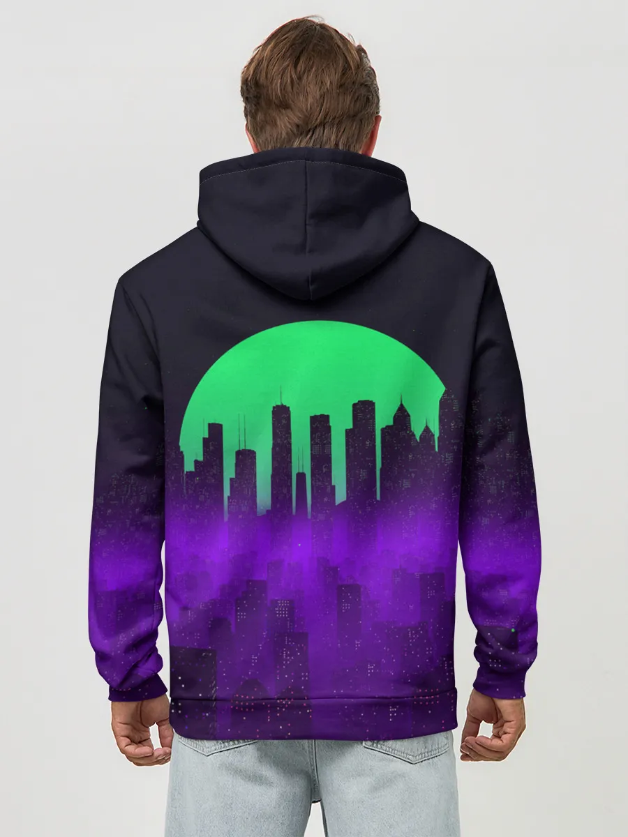 Худи мужской база хлопок / НЕОНОВЫЙ ГОРОД