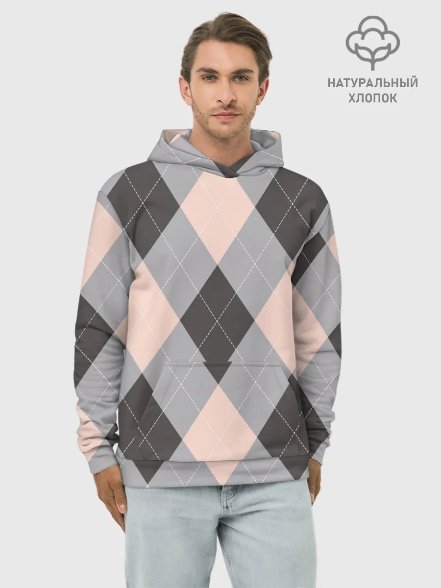 Худи мужской база хлопок / Шотландка | Tartan