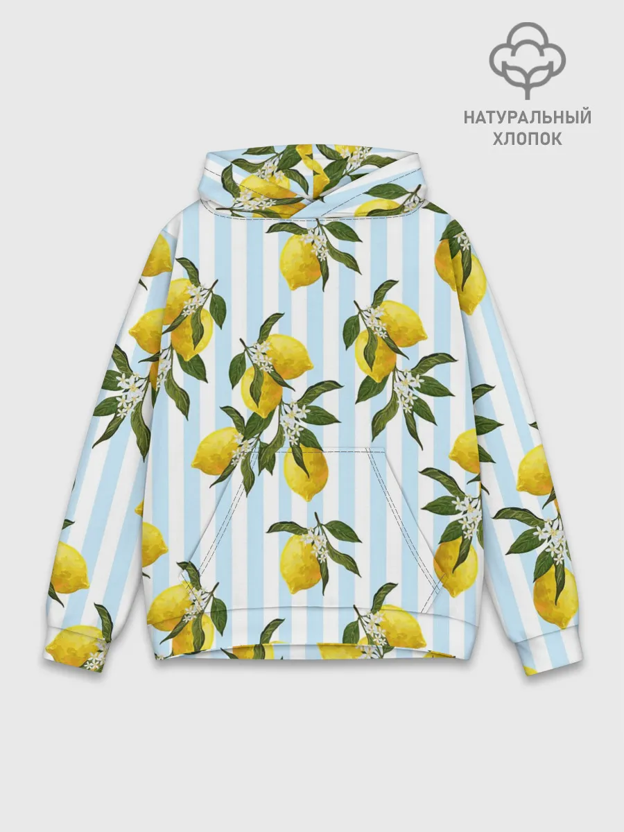 Худи мужской база хлопок / Лимоны