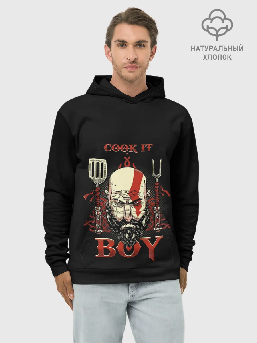 Худи мужской база хлопок / God of War. Cook it Boy
