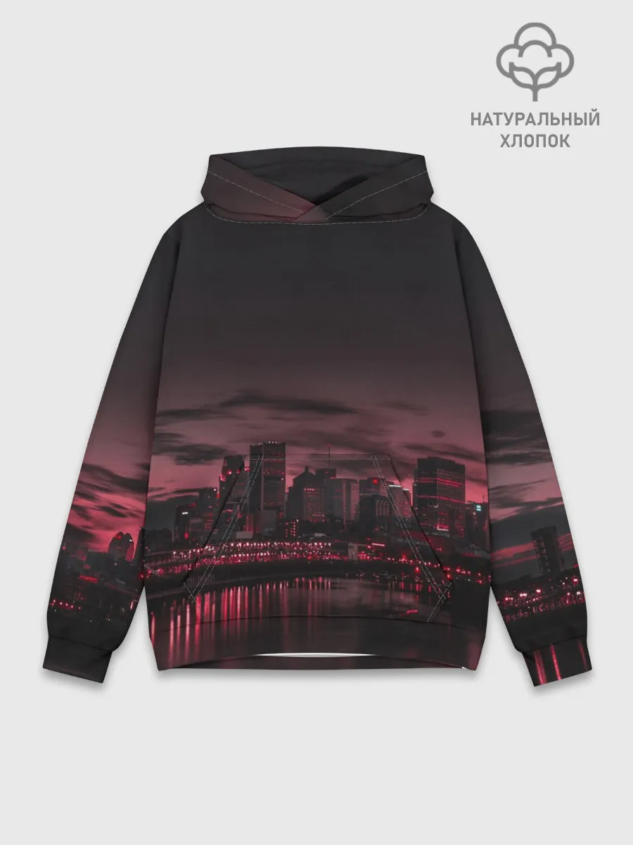Худи мужской база хлопок / shadow night city