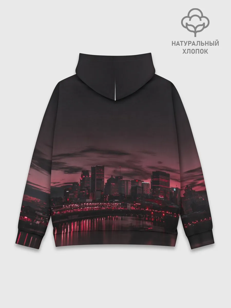 Худи мужской база хлопок / shadow night city