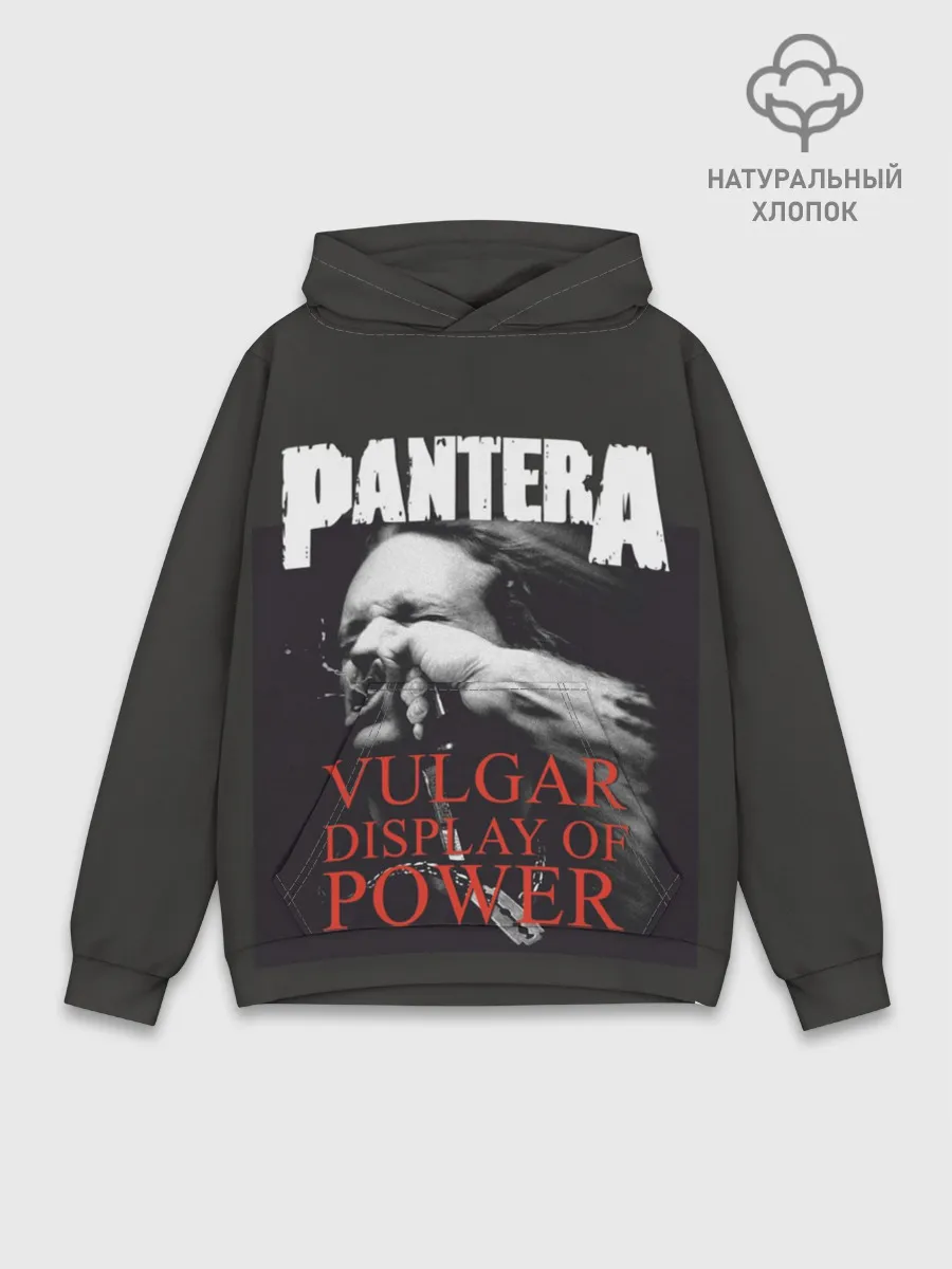 Худи мужской база хлопок / PANTERA VULGAR OF POWER