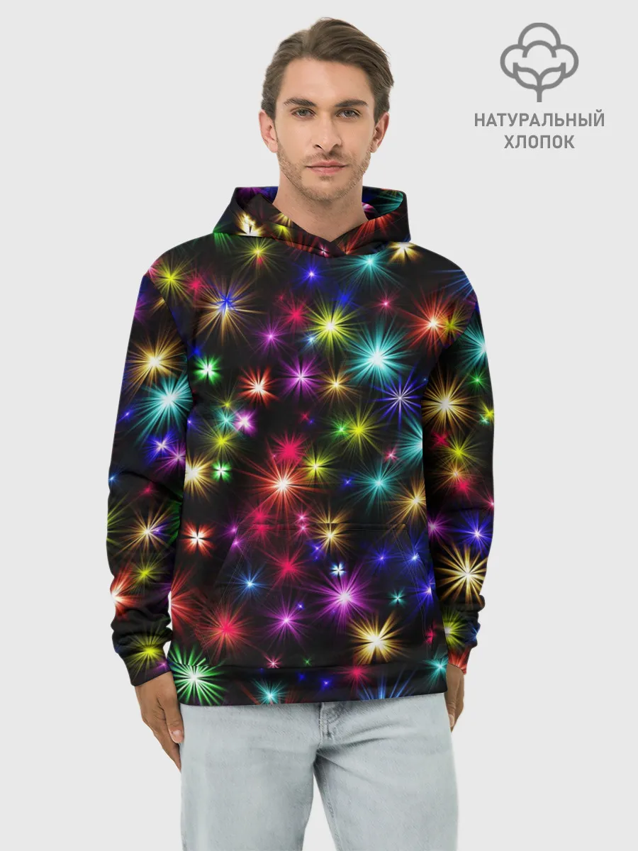 Худи мужской база хлопок / Яркие звезды