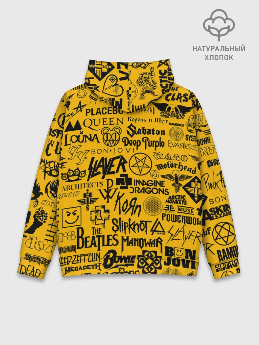 Худи мужской база хлопок / ЛОГОТИПЫ РОК ГРУПП