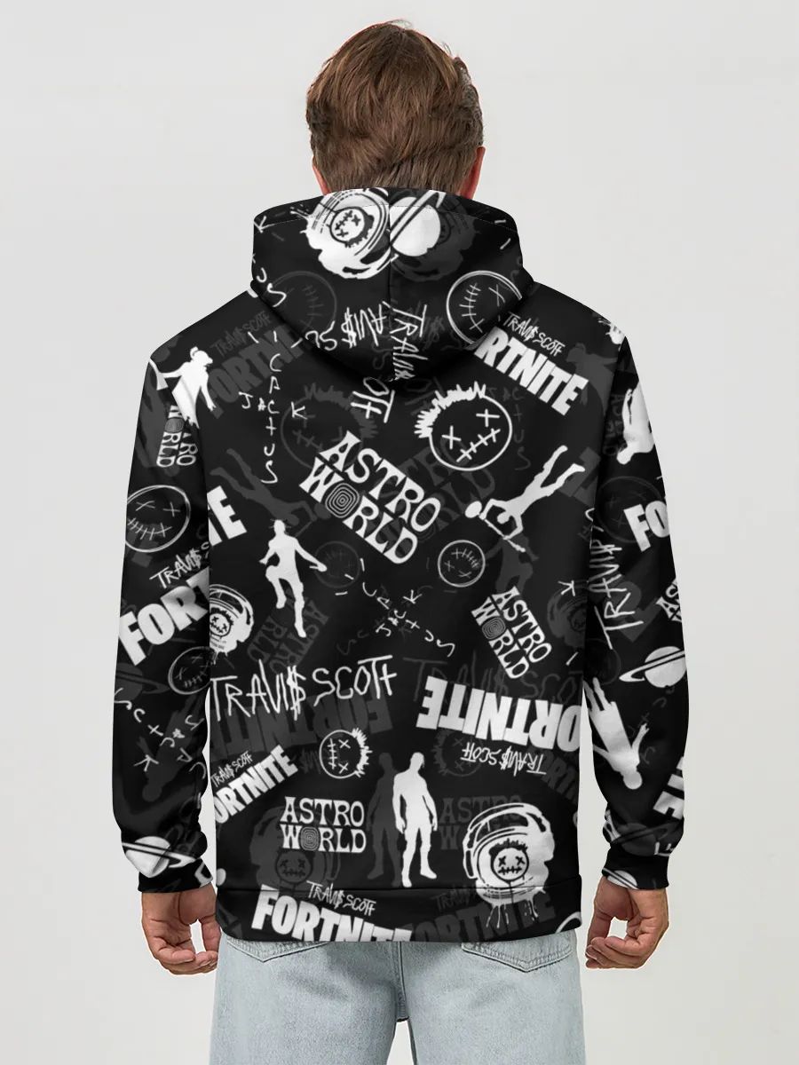 Худи мужской база хлопок / TRAVIS SCOTT+FORTNITE