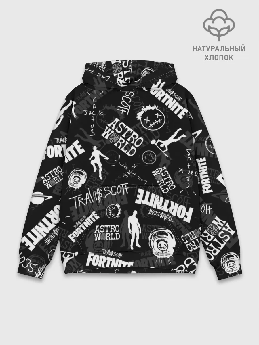 Худи мужской база хлопок / TRAVIS SCOTT+FORTNITE