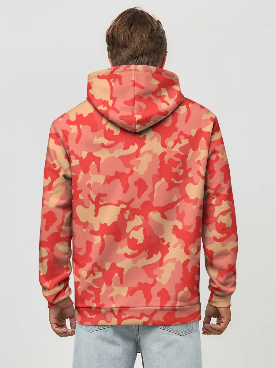 Худи мужской база хлопок / Оранжевый камуфляж