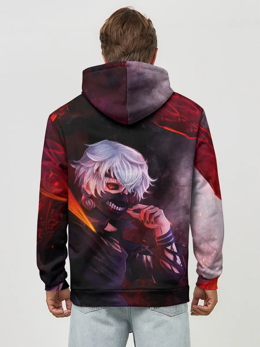 Худи мужской база хлопок / Ken Kaneki красные жала