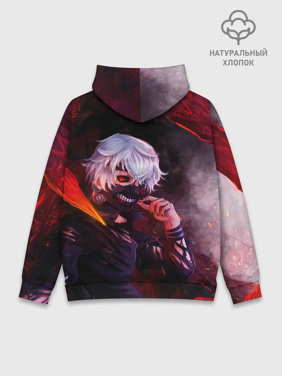 Худи мужской база хлопок / Ken Kaneki красные жала