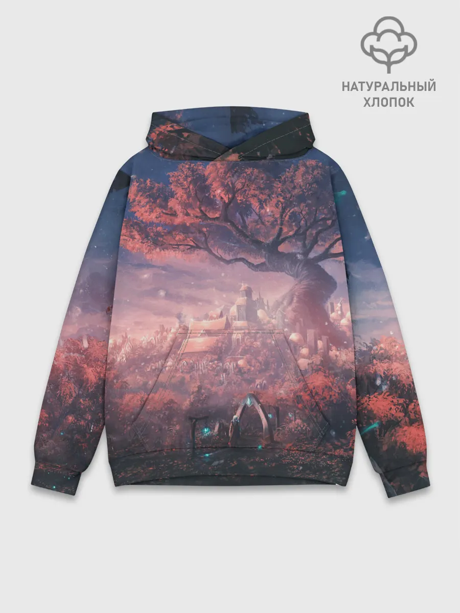 Худи мужской база хлопок / Anime art tree