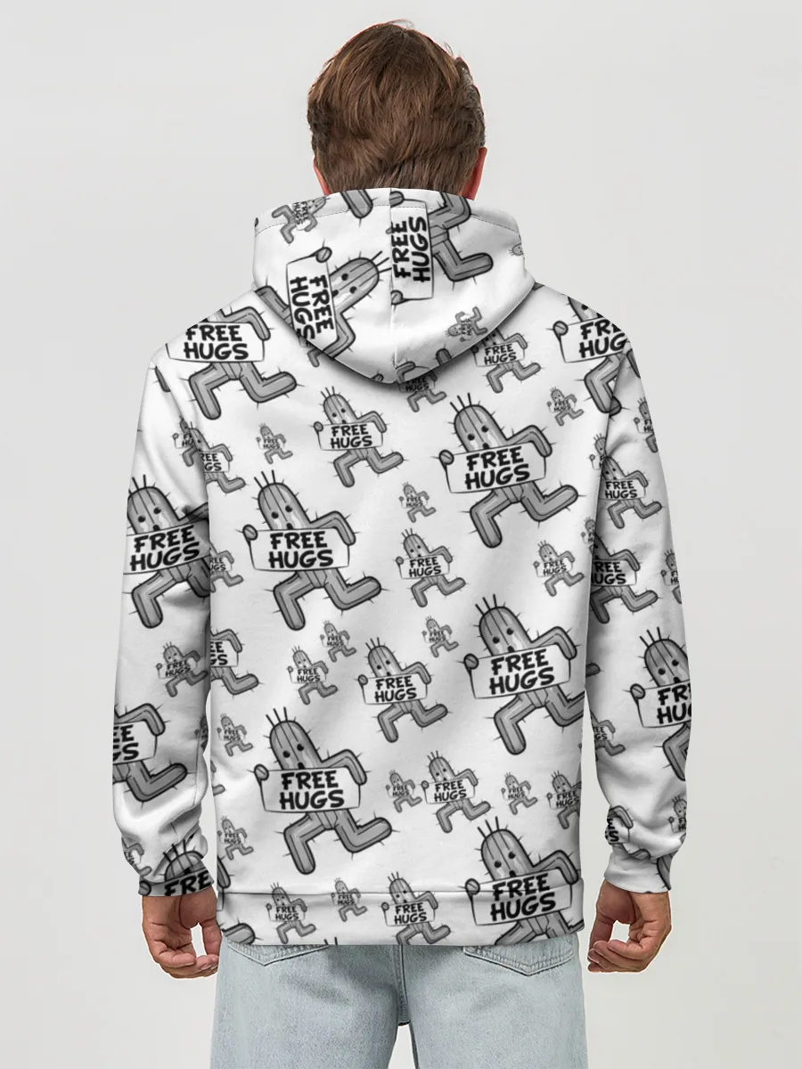 Худи мужской база хлопок / FREE HUGS