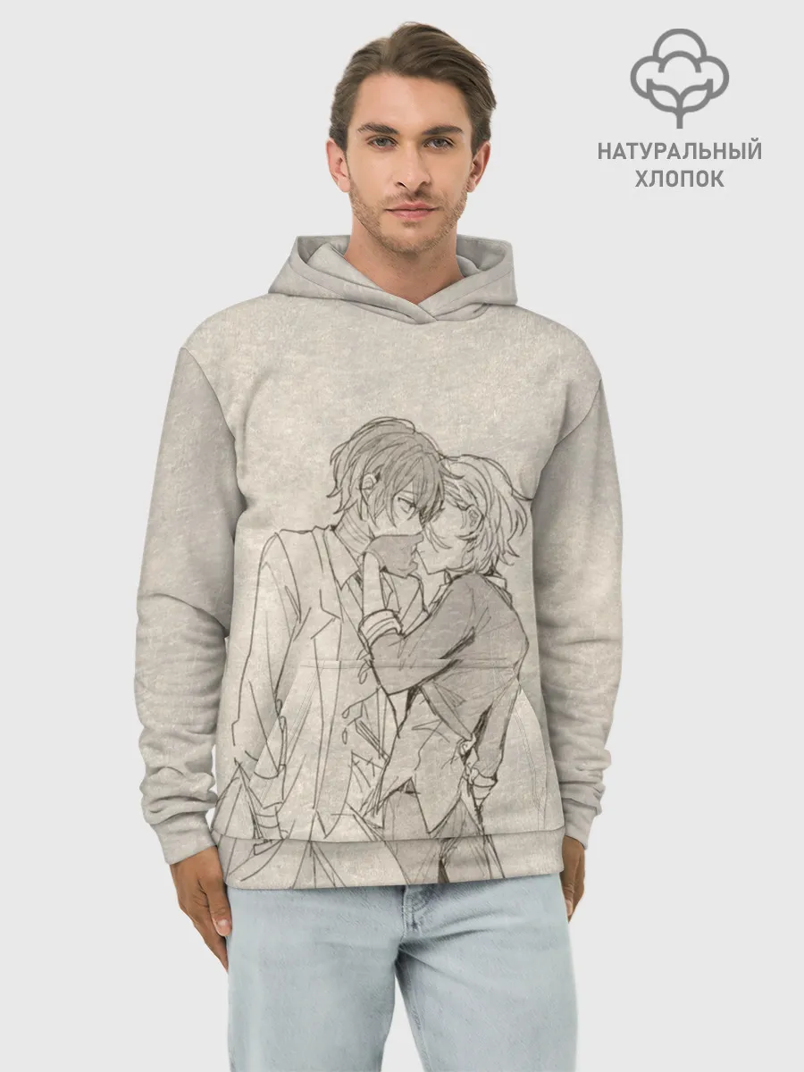 Худи мужской база хлопок / Дазай и Чуя