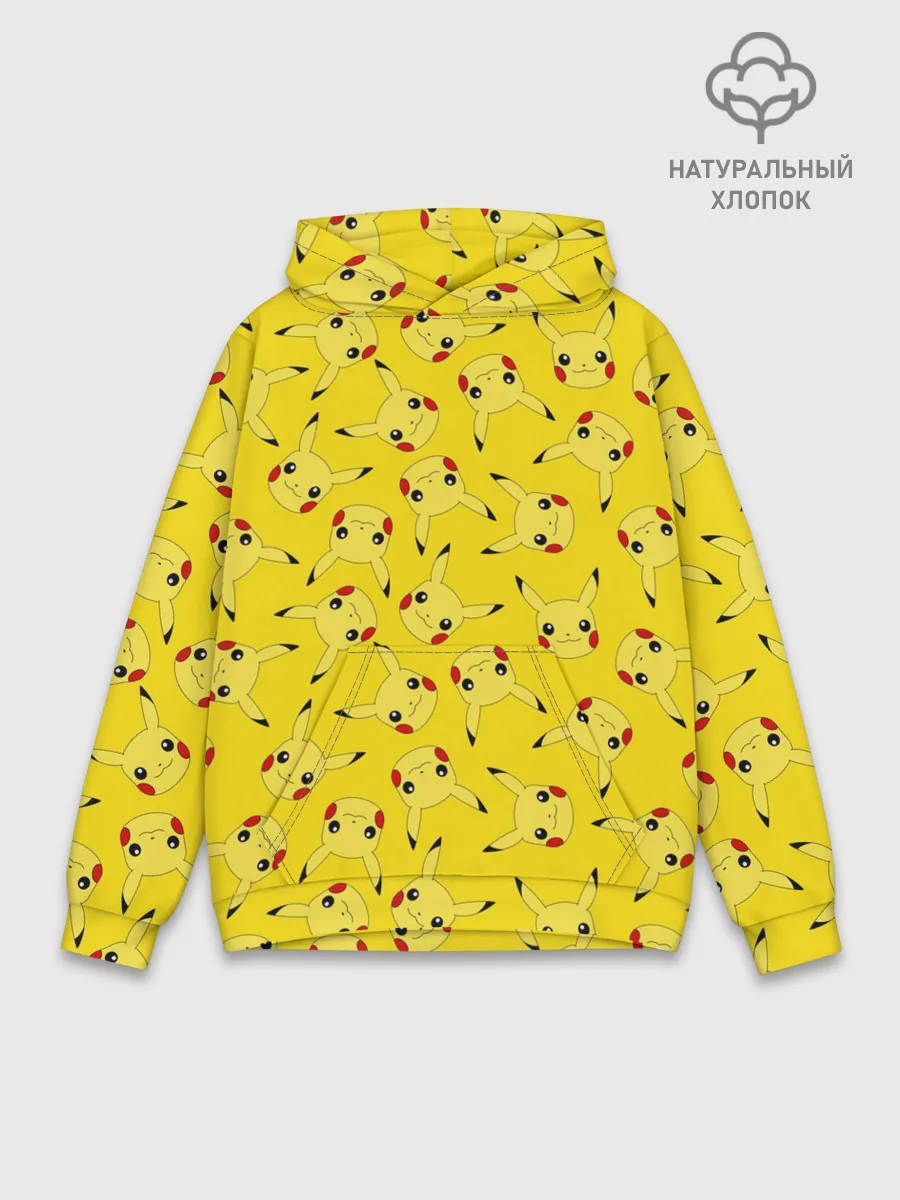 Худи мужской база хлопок / Паттерн Пикачу
