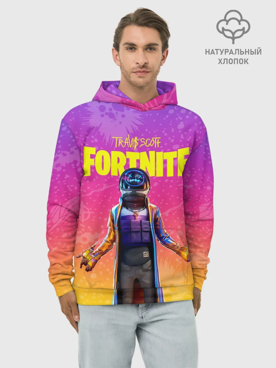 Худи мужской база хлопок / TRAVIS SCOTT+FORTNITE