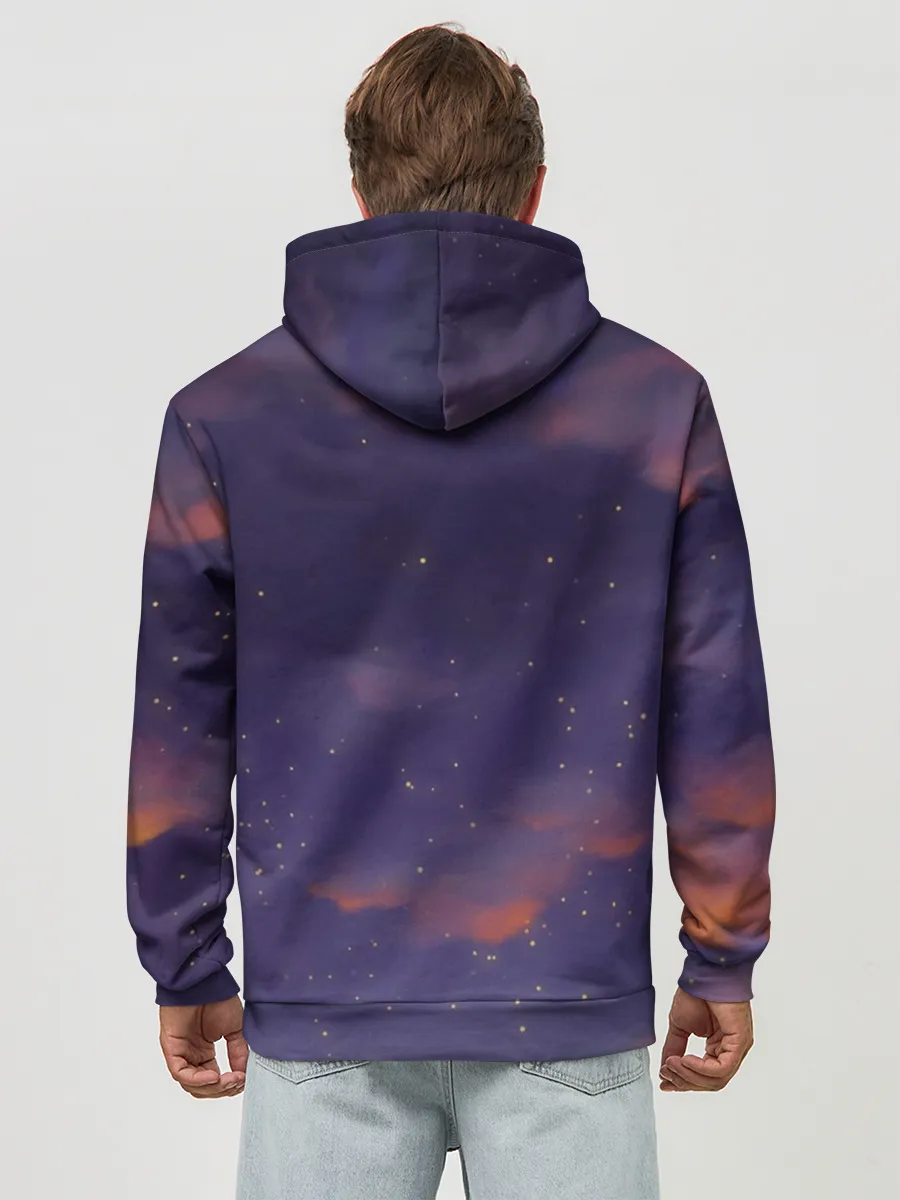 Худи мужской база хлопок / To the Moon 3D