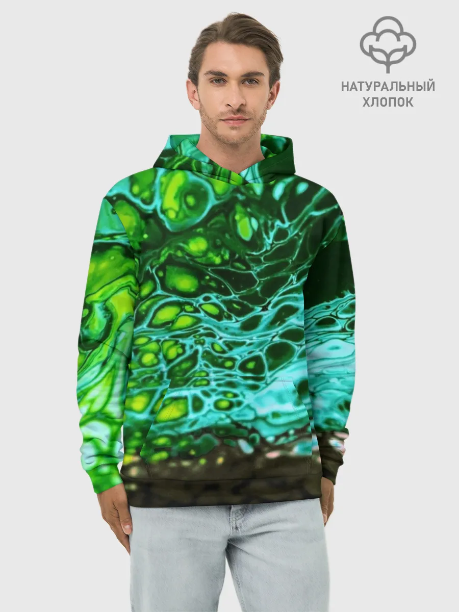 Худи мужской база хлопок / Кислотные разводы краски