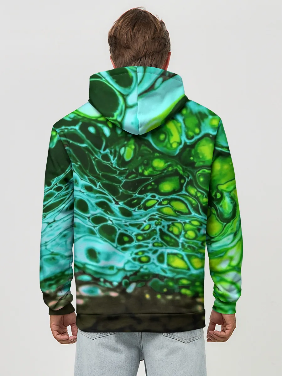 Худи мужской база хлопок / Кислотные разводы краски