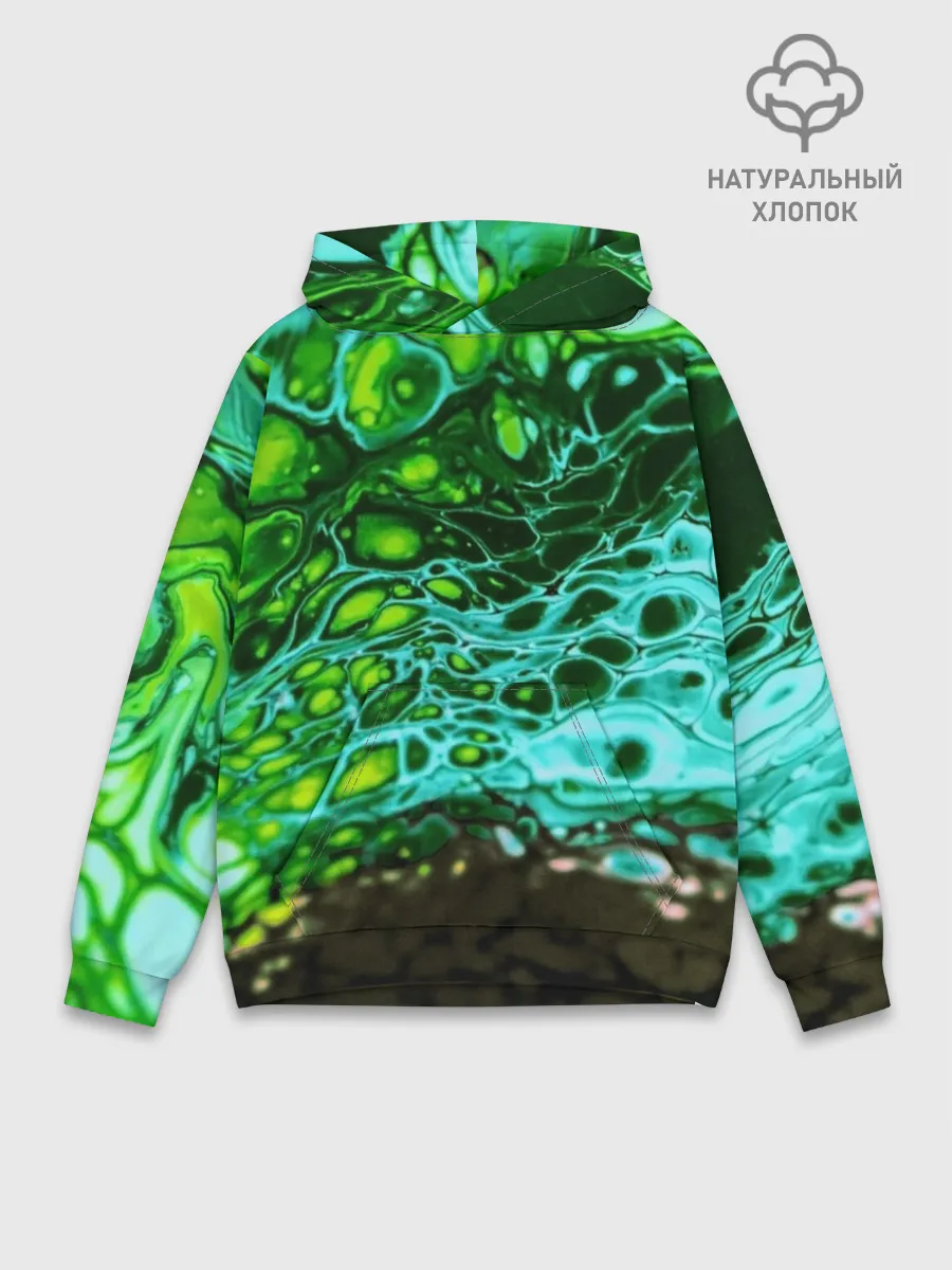 Худи мужской база хлопок / Кислотные разводы краски