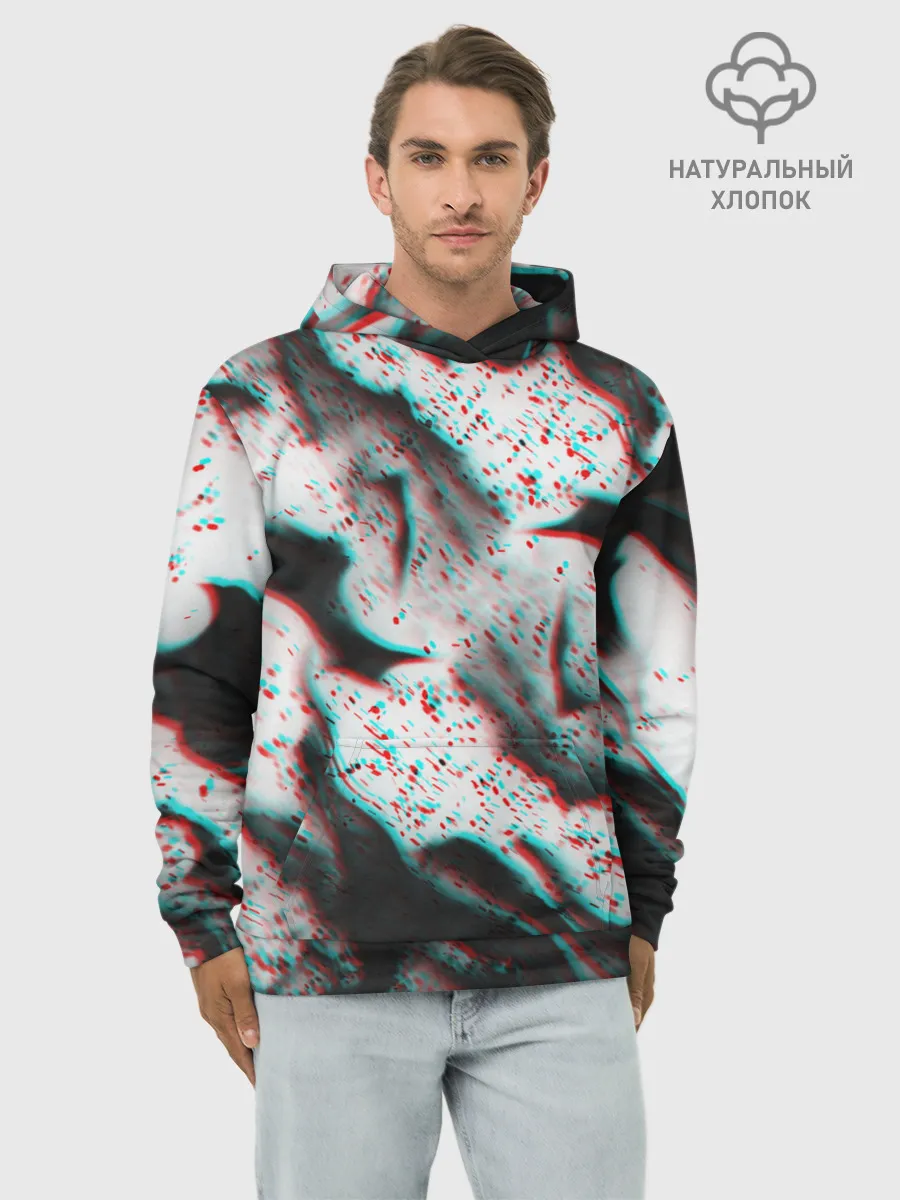 Худи мужской база хлопок / ОГОНЬ ГЛИТЧ