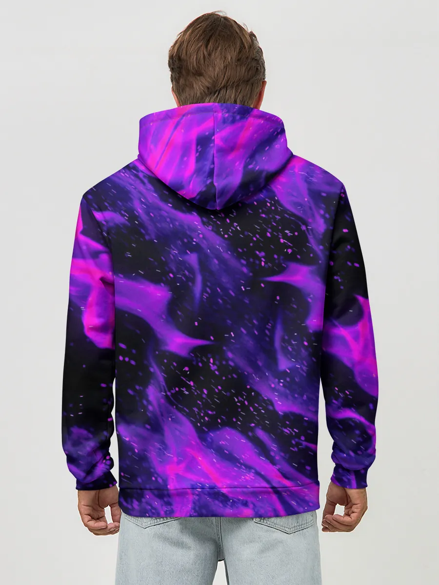 Худи мужской база хлопок / ФИОЛЕТОВЫЙ ОГОНЬ