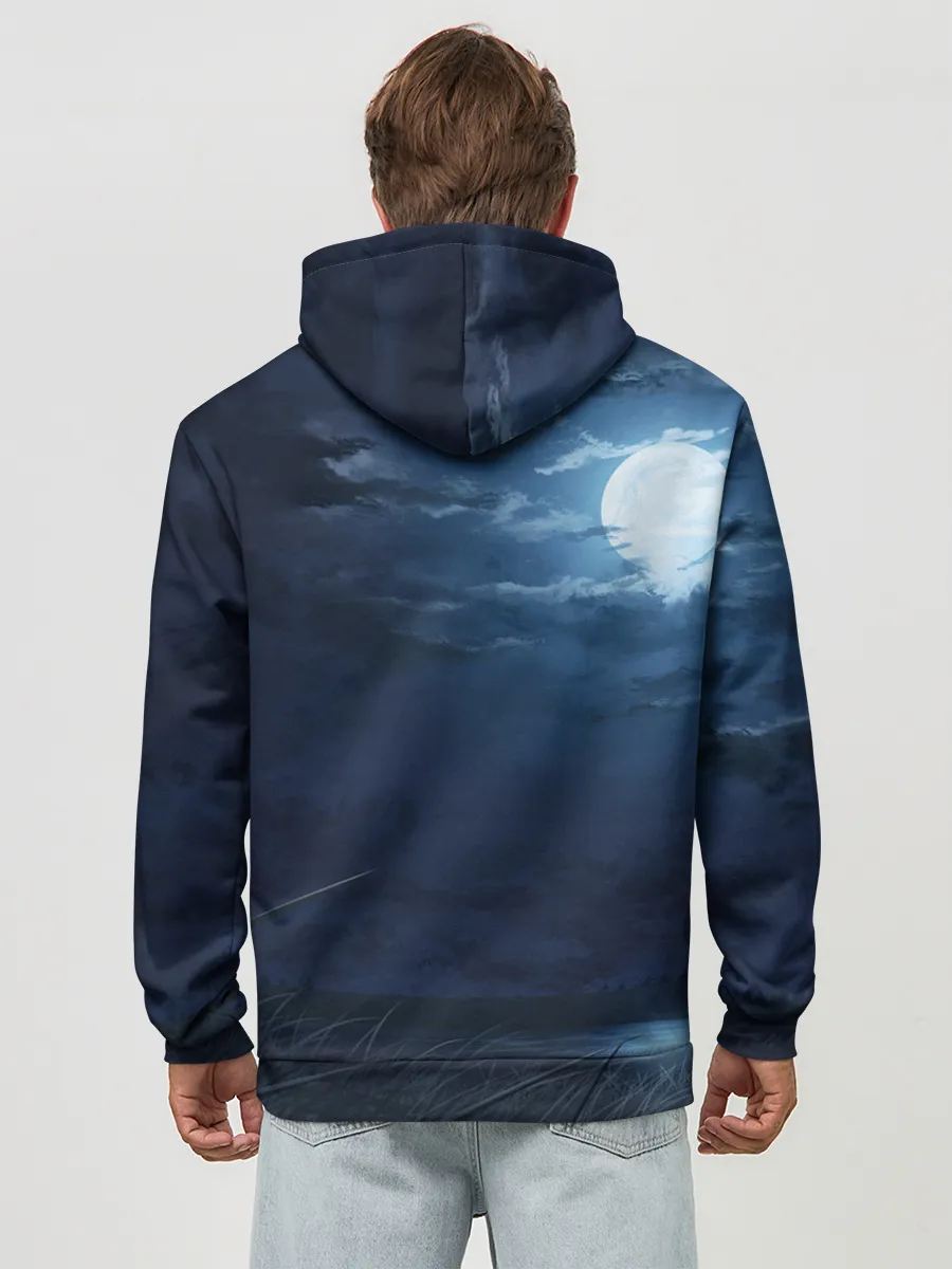 Худи мужской база хлопок / Ночное поле