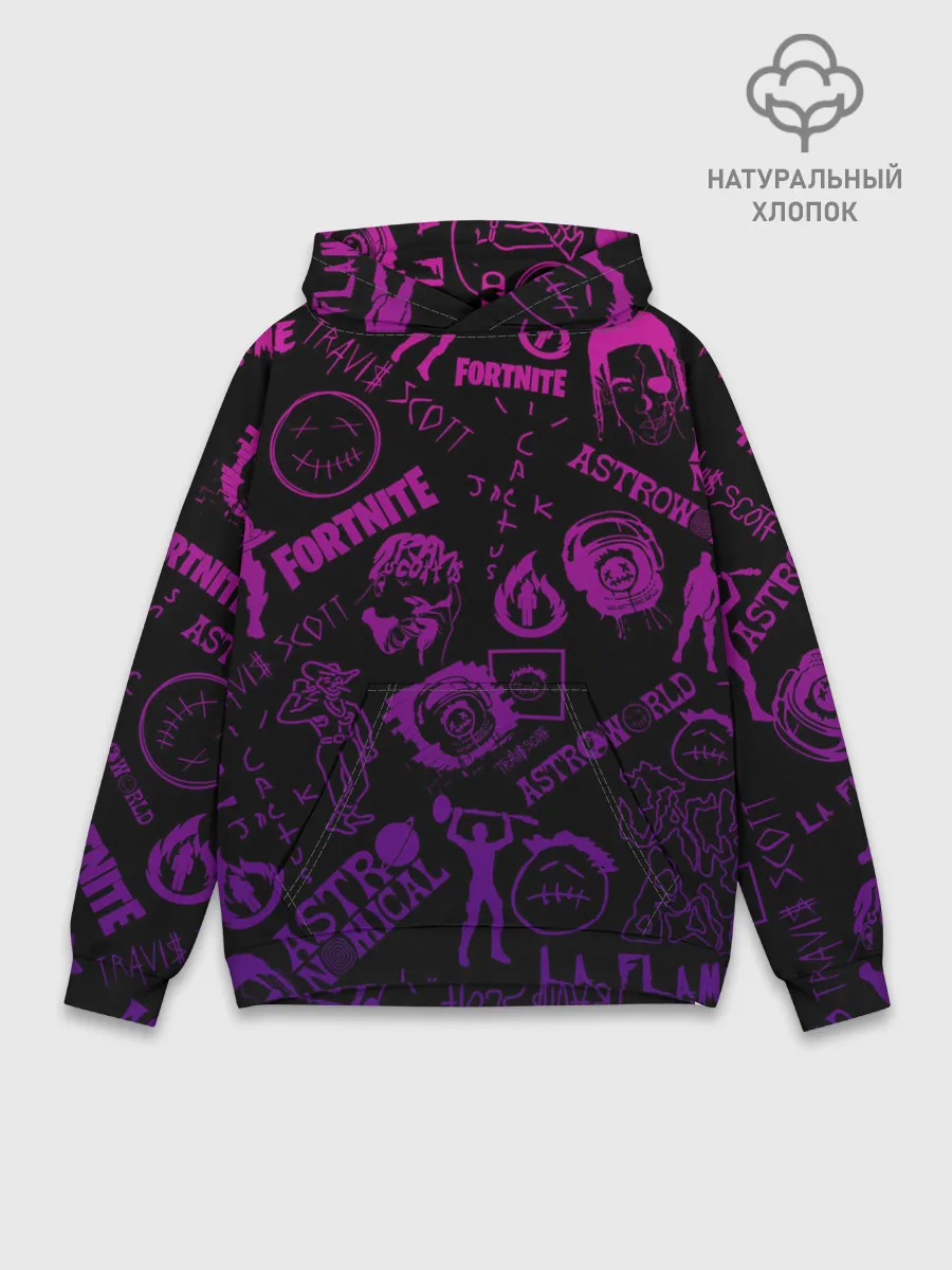Худи мужской база хлопок / TRAVIS SCOTT X FORTNITE.