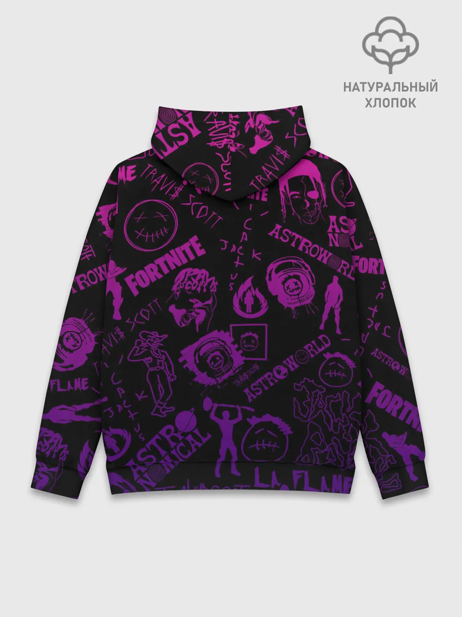 Худи мужской база хлопок / TRAVIS SCOTT X FORTNITE.