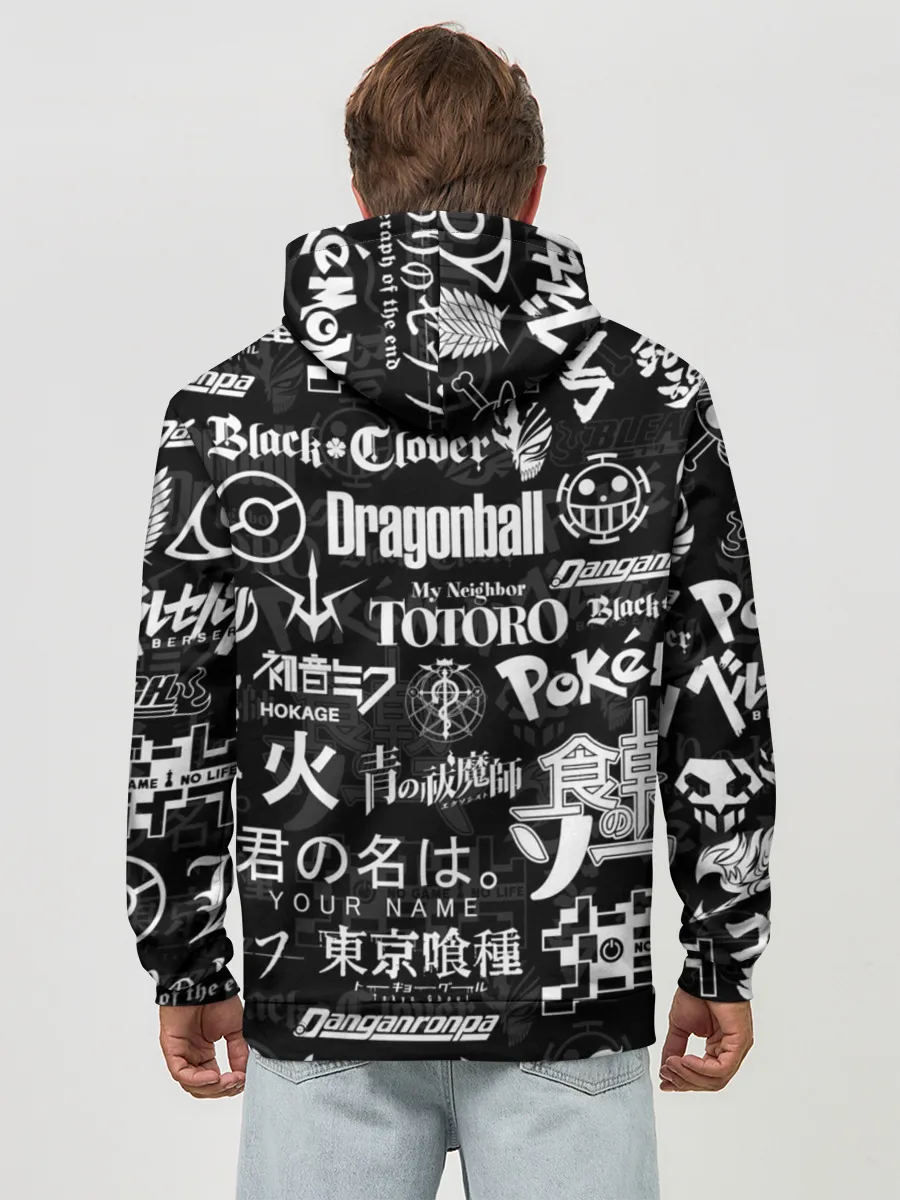 Худи мужской база хлопок / ЛОГОТИПЫ АНИМЕ | LOGO ANIME