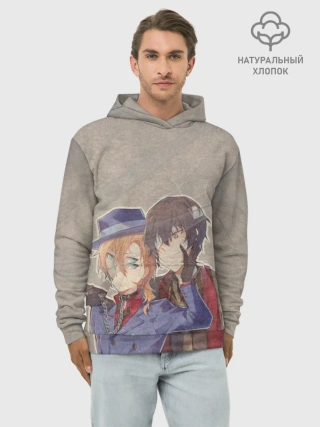 Худи мужской база хлопок / Дазай и чуя
