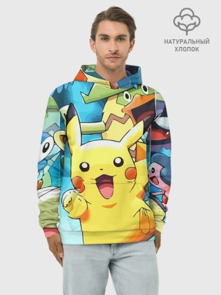 Худи мужской база хлопок / Pokrmons