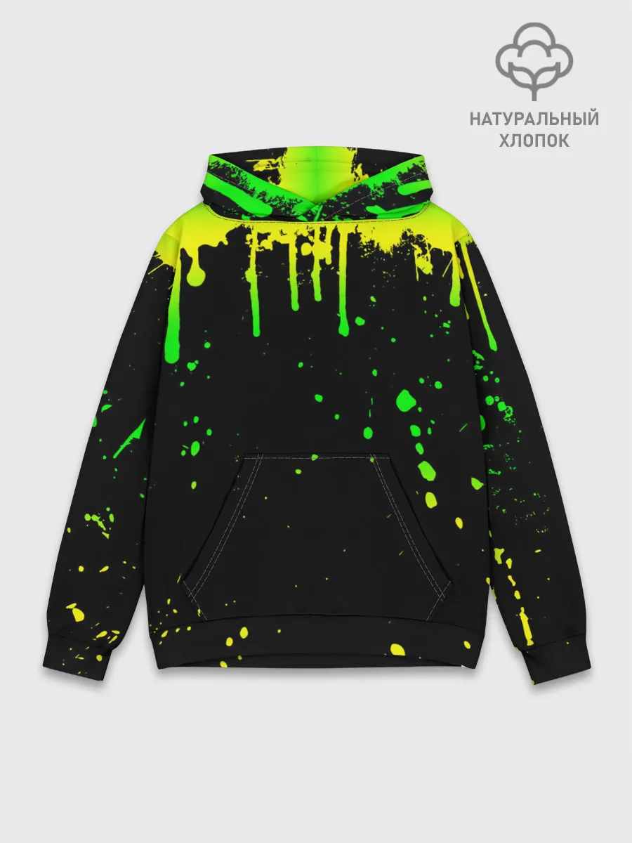Худи мужской база хлопок / НЕОНОВЫЕ ПОДТЕКИ