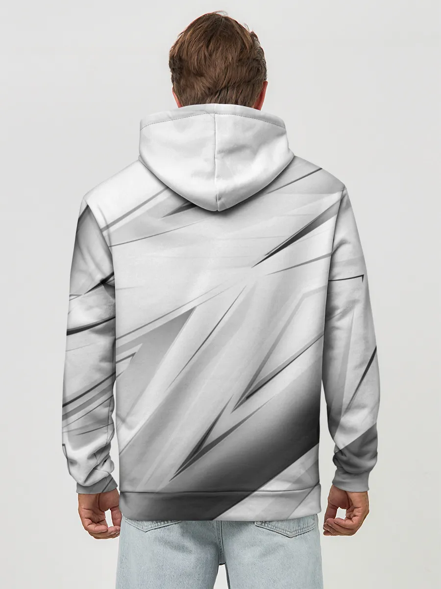 Худи мужской база хлопок / GEOMETRY STRIPES WHITE