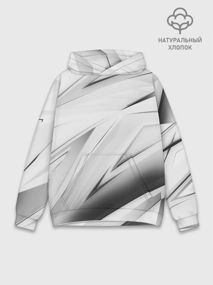 Худи мужской база хлопок / GEOMETRY STRIPES WHITE