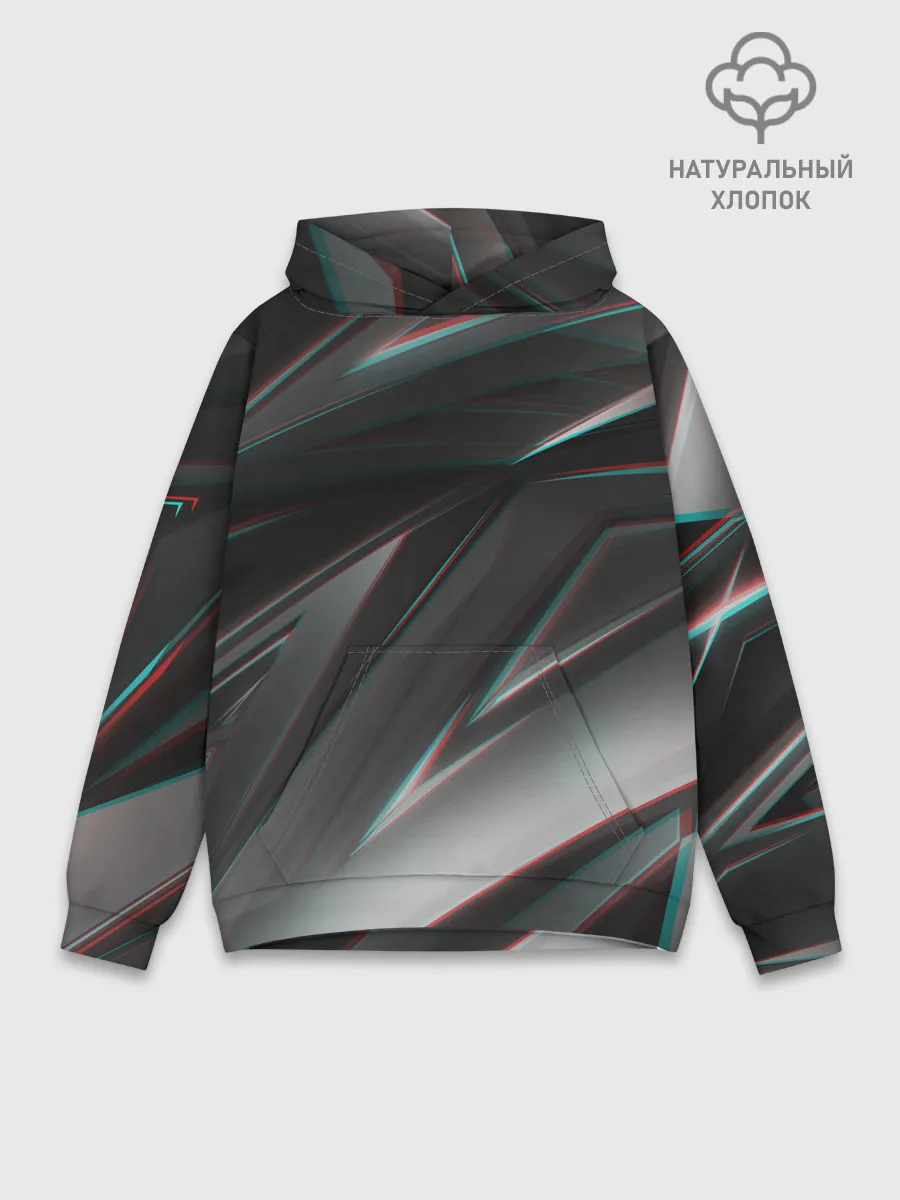 Худи мужской база хлопок / GEOMETRY STRIPES GLITCH