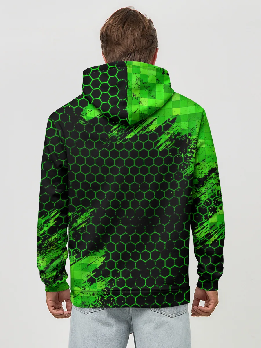 Худи мужской база хлопок / MINECRAFT CREEPER