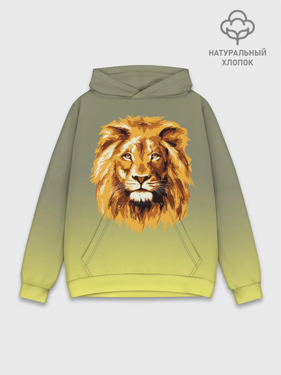 Худи мужской база хлопок / Лев