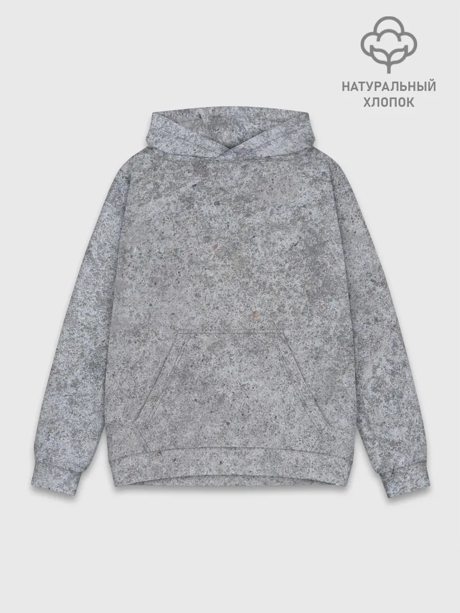 Худи мужской база хлопок / Серый бетон