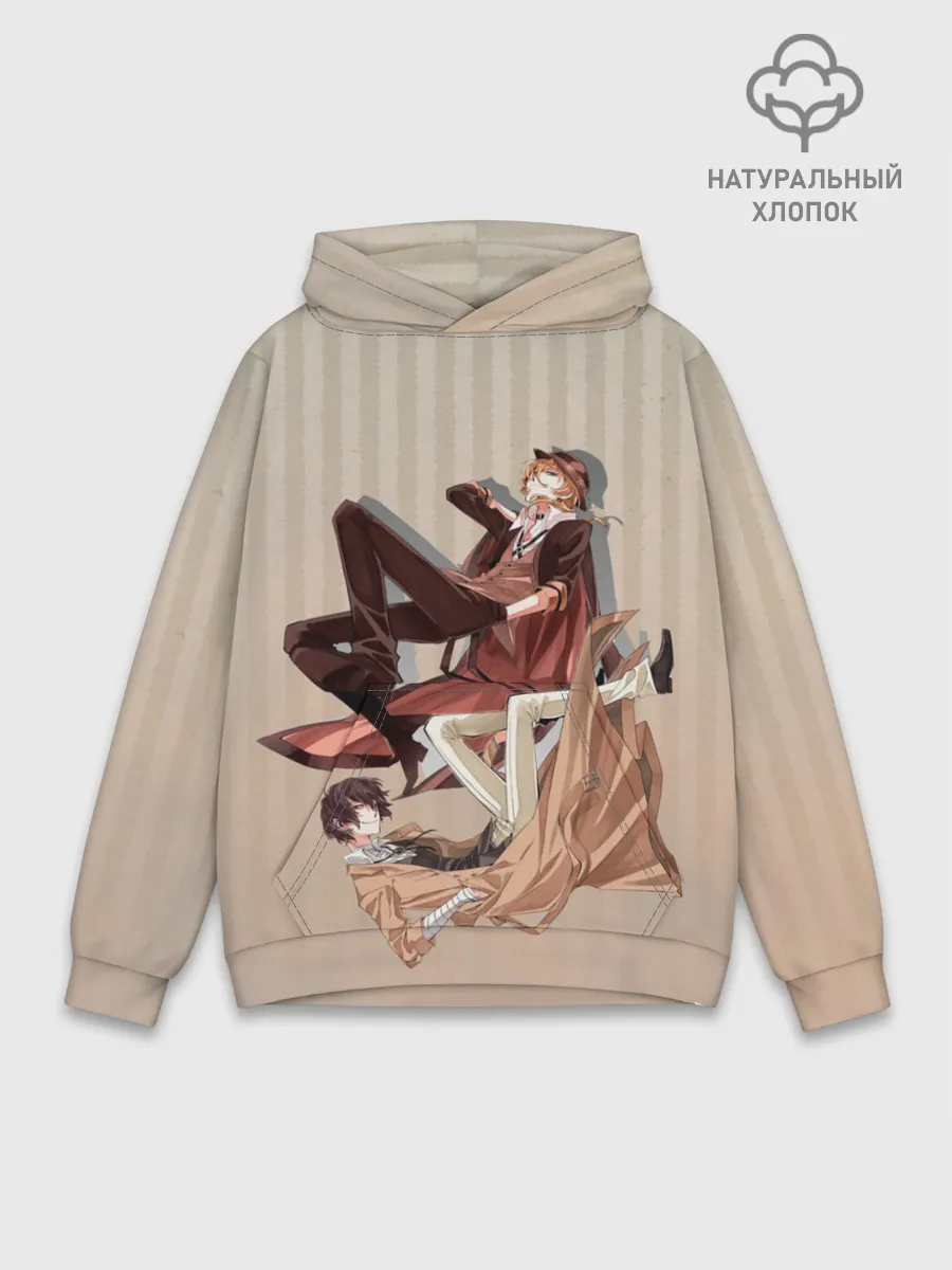 Худи мужской база хлопок / Дазай и ЧУя