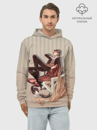 Худи мужской база хлопок / Дазай и ЧУя