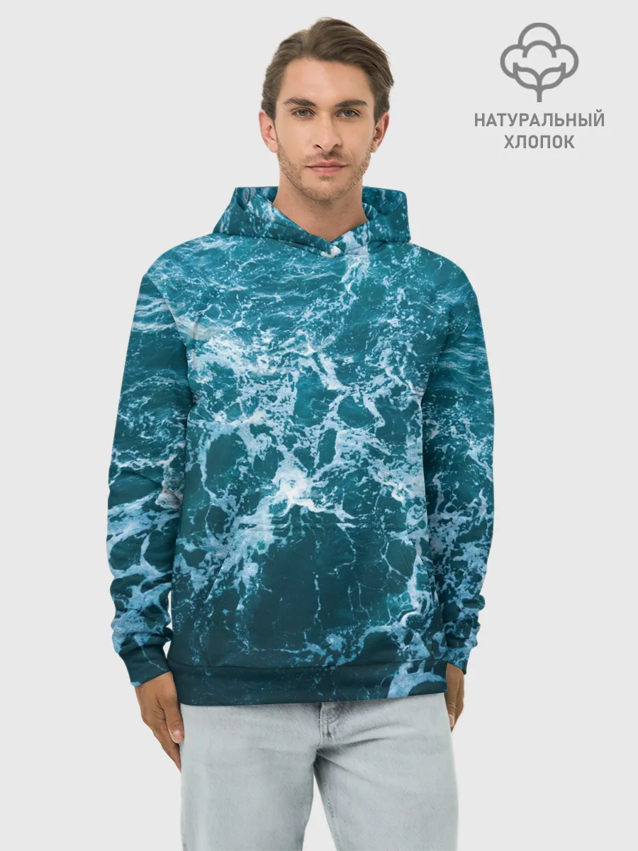 Худи мужской база хлопок / Водная гладь
