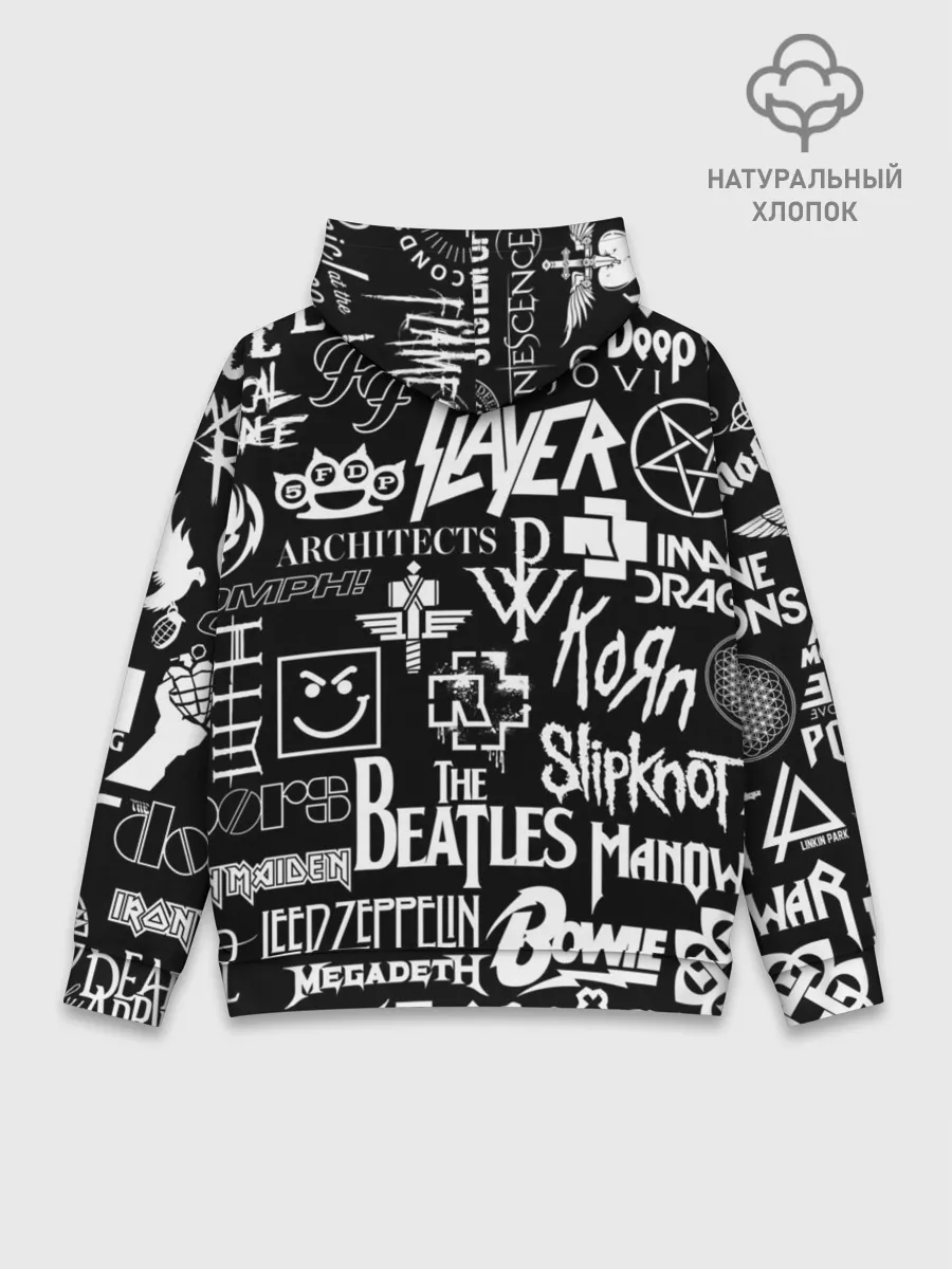 Худи мужской база хлопок / ЛОГОТИПЫ РОК ГРУПП