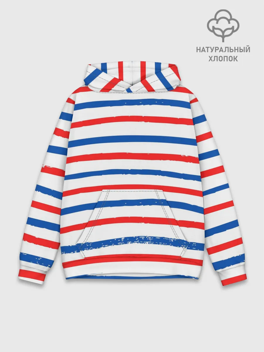 Худи мужской база хлопок / Морская полоска
