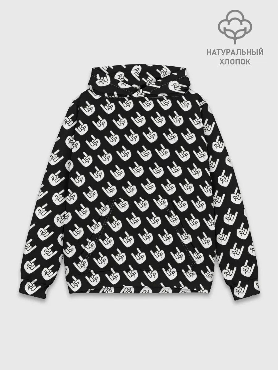 Худи мужской база хлопок / Паттерн Рок коза