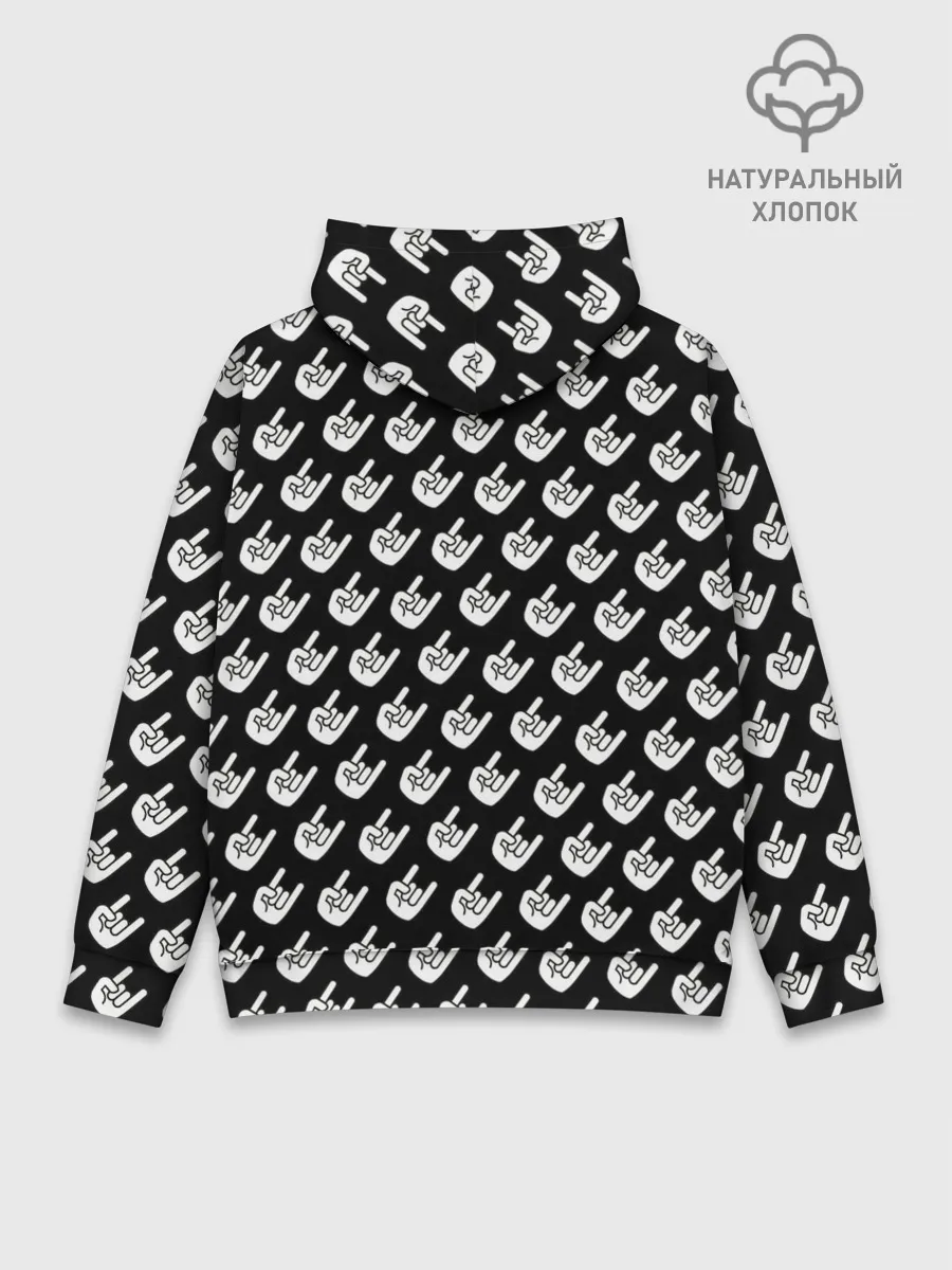 Худи мужской база хлопок / Паттерн Рок коза